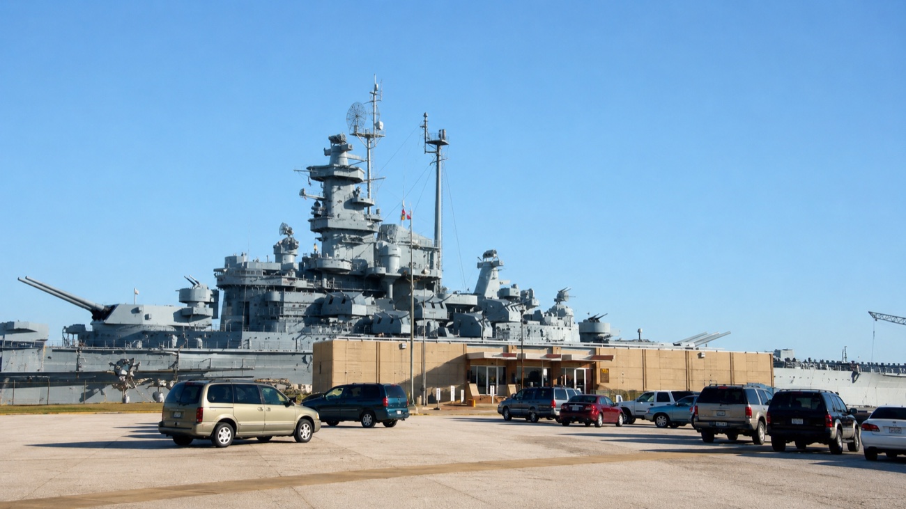 Damals 1999: das Schlachtschiff USS Alabama bei Mobile, das Dad und ich besichtigt haben