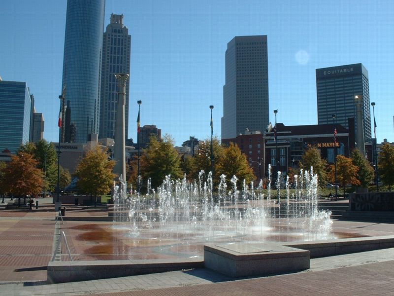 2001, Atlanta, Blick vom Olympic Park auf Downtown